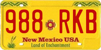 NM license plate 988RKB