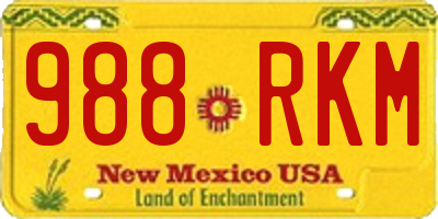 NM license plate 988RKM