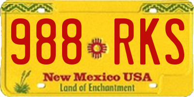 NM license plate 988RKS