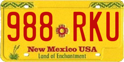 NM license plate 988RKU