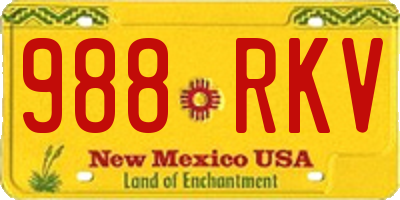 NM license plate 988RKV