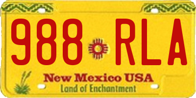 NM license plate 988RLA