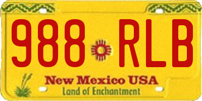 NM license plate 988RLB