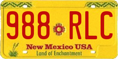 NM license plate 988RLC