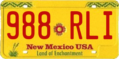 NM license plate 988RLI