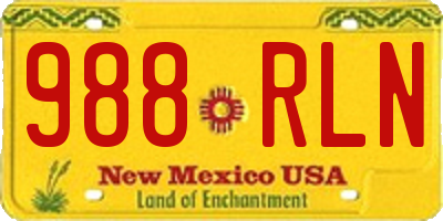 NM license plate 988RLN