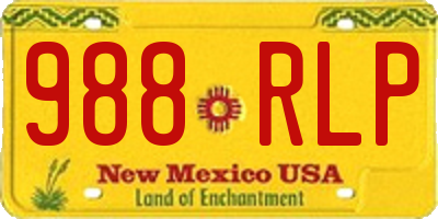 NM license plate 988RLP