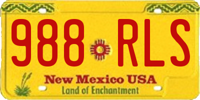 NM license plate 988RLS