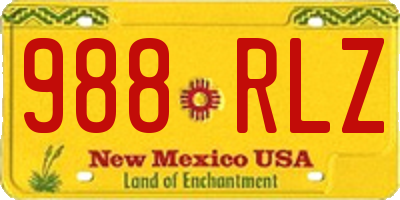 NM license plate 988RLZ