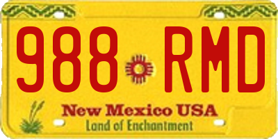 NM license plate 988RMD