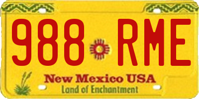 NM license plate 988RME