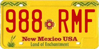 NM license plate 988RMF