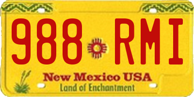 NM license plate 988RMI