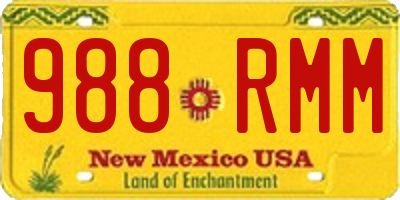 NM license plate 988RMM