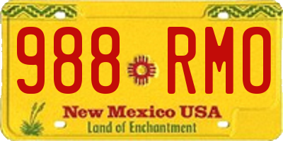 NM license plate 988RMO