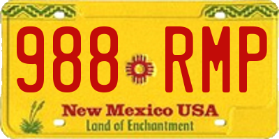 NM license plate 988RMP