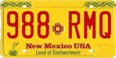 NM license plate 988RMQ