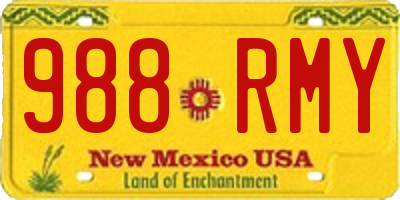 NM license plate 988RMY