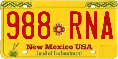 NM license plate 988RNA