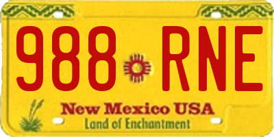 NM license plate 988RNE