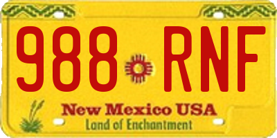 NM license plate 988RNF