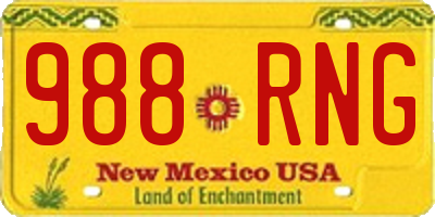 NM license plate 988RNG