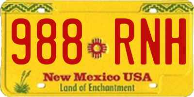 NM license plate 988RNH