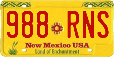 NM license plate 988RNS