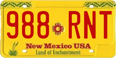 NM license plate 988RNT