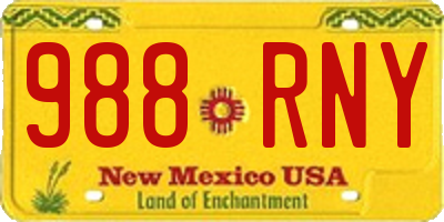 NM license plate 988RNY