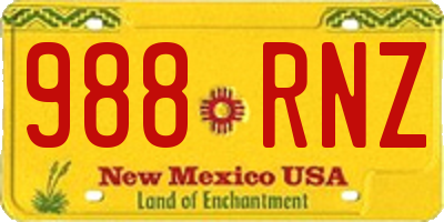 NM license plate 988RNZ