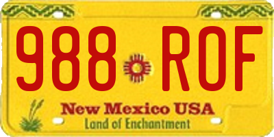 NM license plate 988ROF