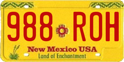 NM license plate 988ROH