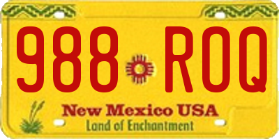 NM license plate 988ROQ