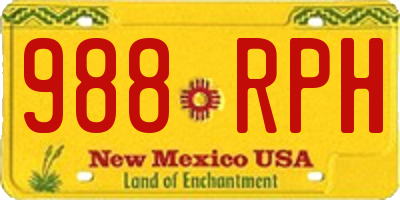 NM license plate 988RPH