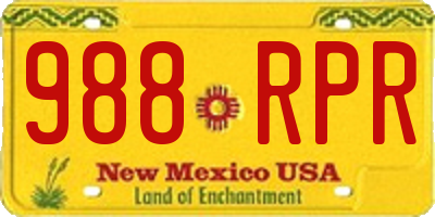 NM license plate 988RPR