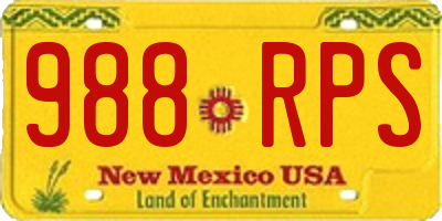 NM license plate 988RPS