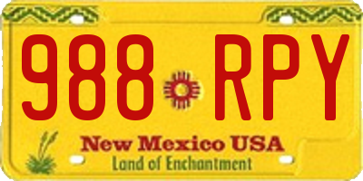 NM license plate 988RPY