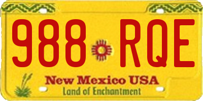 NM license plate 988RQE