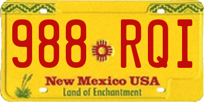 NM license plate 988RQI