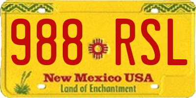 NM license plate 988RSL