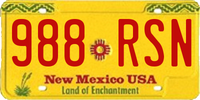 NM license plate 988RSN