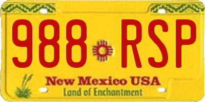 NM license plate 988RSP