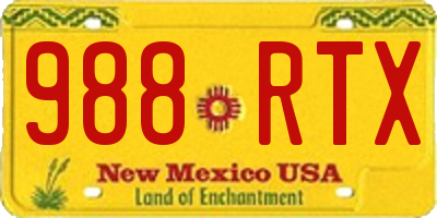 NM license plate 988RTX