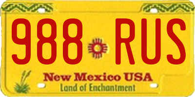 NM license plate 988RUS