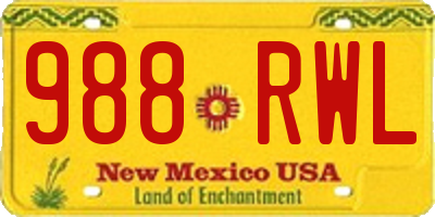 NM license plate 988RWL