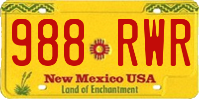 NM license plate 988RWR