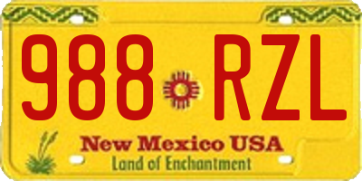 NM license plate 988RZL