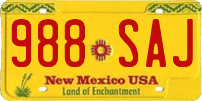 NM license plate 988SAJ