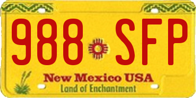 NM license plate 988SFP